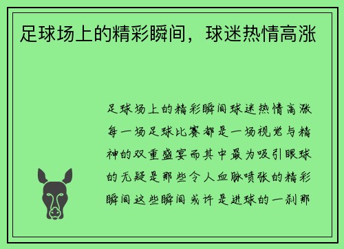 足球场上的精彩瞬间，球迷热情高涨